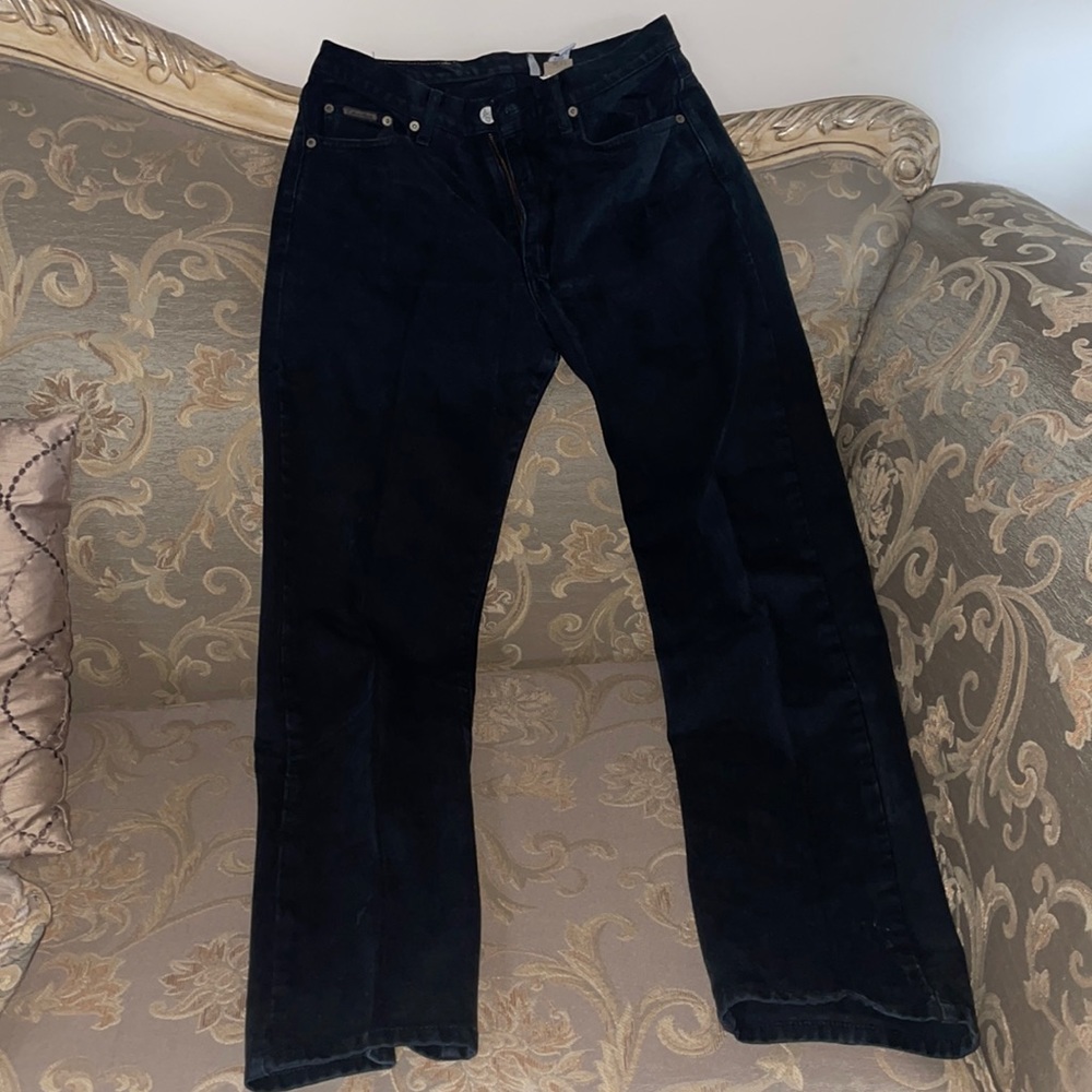 Women’s Calvin Klein Regular Fit Straight Leg 100% Cotton Black Jeans Size 9